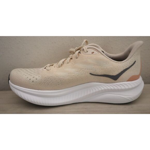 Hoka One One Women's Sz 10B Eggnog Vanilla/Yellowish White Mach 6 Sneakers Shoes - Picture 8 of 15